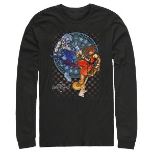 Men's Kingdom Hearts Chain of Memories Hero Duo Stained Glass Long Sleeve Shirt - 1 of 4
