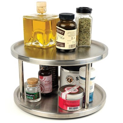 Stainless Steel 2-Tier Revolving Kitchen Organizer