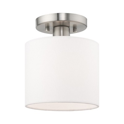 Livex Lighting Meridian 1 - Light Semi-Flush Mount in  Brushed Nickel