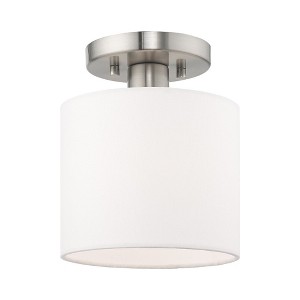 Livex Lighting Meridian 1 - Light Semi-Flush Mount in  Brushed Nickel - 1 of 1