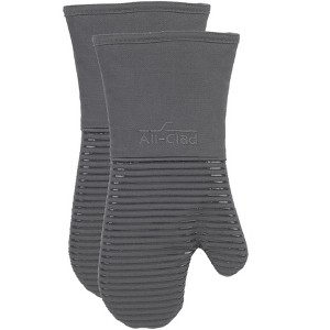 All-Clad Premium Silicone Oven Mitts, 2-Pack, Pewter - 1 of 4