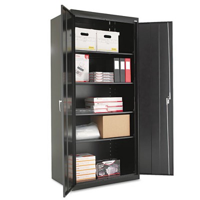 Alera 78" Black Heavy-Duty Steel Storage Cabinet with Adjustable Shelves