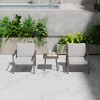 HAPPATIO Patio Bistro Set Outdoor - 3 Pieces Patio Aluminum Conversation Set, 2 Chairs with Backrest Rope Design and Side Table for Garden, Pool. - 2 of 4