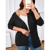 Womens Plus Size Cardigan Sweaters Crew Neck Button Down Open Front Long Sleeve Pleated Hem Casual Fall Knit Cardigan Coat - 2 of 4