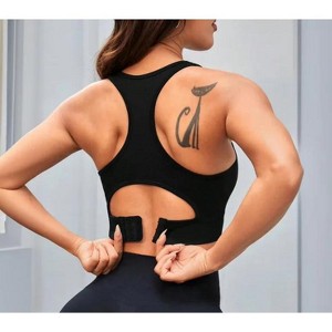 Women's Seamless Breathable Sexy Back Sport Bra Comfortable Lightweight Moisture-Wicking Tank Top for Fitness Running - 1 of 1