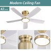 TOBILI 42 Inch Flush Mount Ceiling Fans with LED Light 22W and 5 ABS Fan Blades for Bedroom Dining Room - 3 of 4