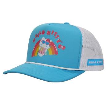 Hello Kitty Rainbow Pool Float Men's Light Blue Foam Trucker Hat