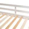 NicBex Twin Size Bunk Bed Classic House Shape Pine Frame Bed Frame with Guardrail , Ladder and Slide, No Spring Box Required, White and Brown - 4 of 4