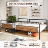 Heavy-Duty Bunk Beds with Ladders, Guardrails, and Under-Bed Storage; Made of Metal, Suitable for Children and Teenagers, Quiet, and Space-Saving - 3 of 4