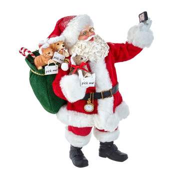 Kurt Adler 9 Inch Fabriché Santa With Laptop And Pets : Target