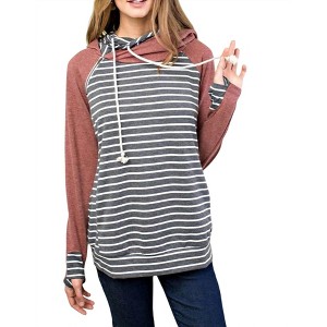 Women's Colorblock Double Hood Hoodie - Mainstrip - 1 of 4