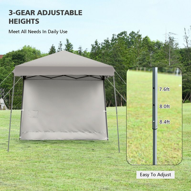 Costway 10ft X 10ft Pop Up Tent Slant Leg Canopy W/ Roll-up Side Wall, 4 of 11
