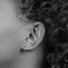 Black Bow Jewelry 1/8 Ctw Blue Princess Cut Diamond 4mm Stud Earrings in Sterling Silver - 3 of 4