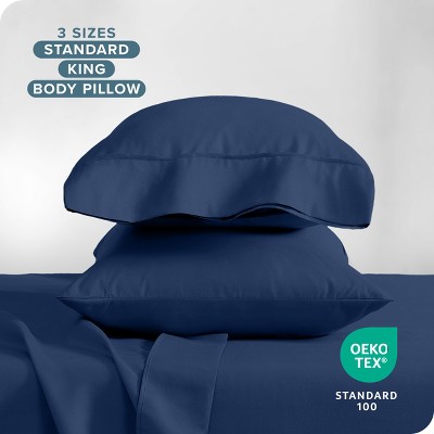 Dark Blue Hypoallergenic Cotton Polyester Standard Pillowcase Set