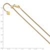 Black Bow Jewelry 1.5mm Gold Tone Plated Silver Adj. Hollow Round Box Chain Necklace - 2 of 4