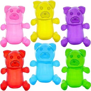 Inflatable Gummy Bears - 6 pcs per pack - 12in Mini Inflatable Gummy Bear Toy for Kids’ Birthday Decorations, Gummy Bear Squishy Fun for Outdoor Party - 1 of 4