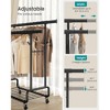 Heavy-Duty Rolling Garment Rack with Extendable Double Hanging Rods, 594 lb Capacity, Adjustable 3-Height with Shelf, Mobile Storage Organizer - 3 of 4