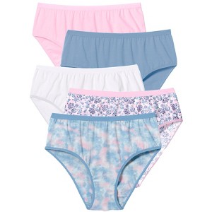 Comfort Choice Women's Plus Size Hi-Cut Cotton Brief 5-Pack - 1 of 4