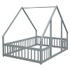 NicBex Twin Size Wooden Floor Bed, House Shaped Platform Bed Frame with Guardrail for Boy and Girl, Easy Assembly - 4 of 4