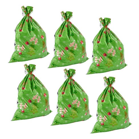 Bright Creations 6 Pack Jumbo Holiday Gift Bags, Gingerbread Man