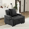 Resenkos 3-in-1 Convertible Sleeper Chair, Velvet Futon with Phone Holder, USB Ports, and Adjustable Recliner, - 3 of 4