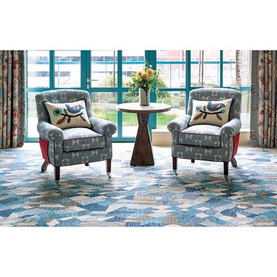 Handmade Blue Wool Rectangular Rug 2' x 3'