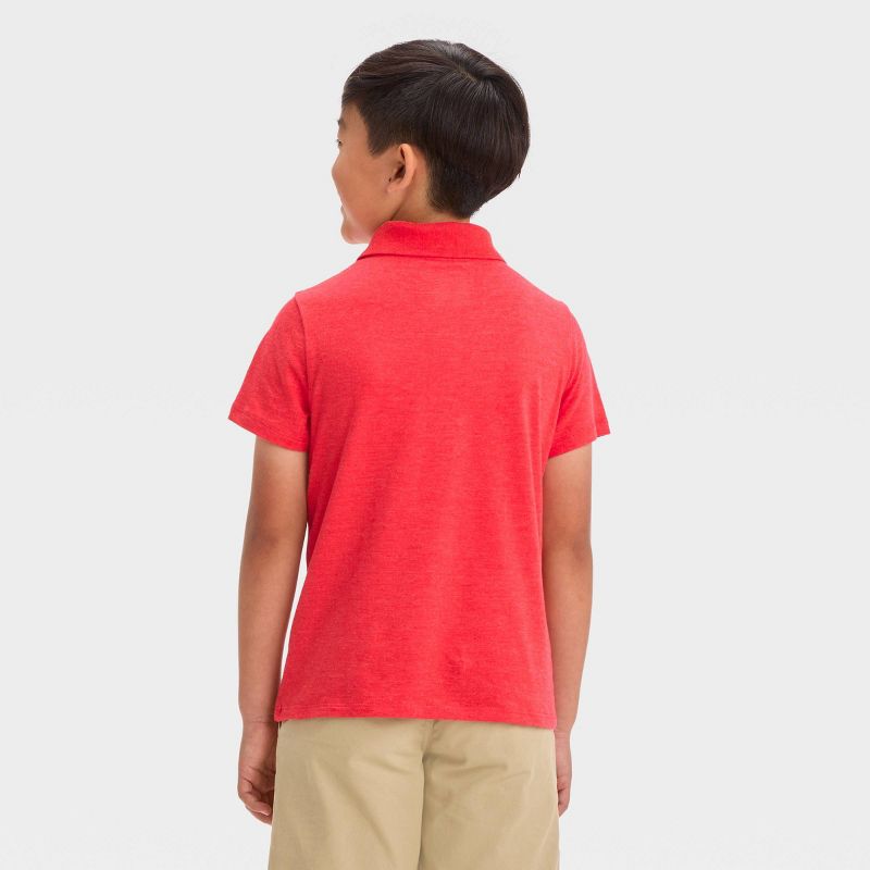 Boys&#39; Short Sleeve Chest Striped Button-Down Shirt - Cat &#38; Jack&#8482; Red, 3 of 5
