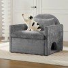 Aukfa Chenille Cat Couch w/ Pet Tunnel – Removable Cushion & Free Toy  High-Density Foam, Washable Cover – Cat-Friendly Furniture for Living Room - 2 of 4