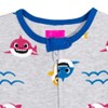 Pinkfong Baby Shark 2 Pack Zip Up Sleep N' Play Coveralls Pink / Gray - 4 of 4