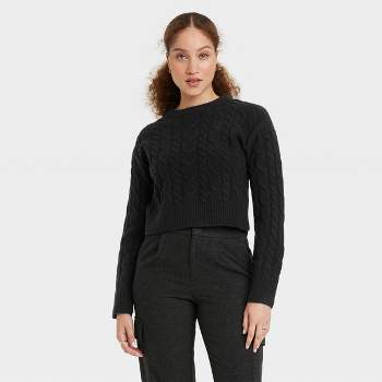 Women's Cable Crewneck Pullover Sweater - A New Day™