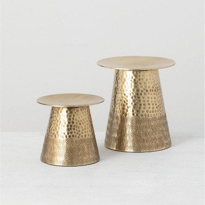 Sullivans Set of 2 Pillar Candle Holder 6.5"H & 4.5"H gold