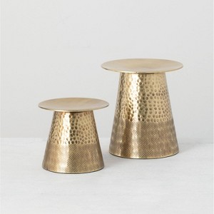 Sullivans Set of 2 Pillar Candle Holder 6.5"H & 4.5"H gold - 1 of 4
