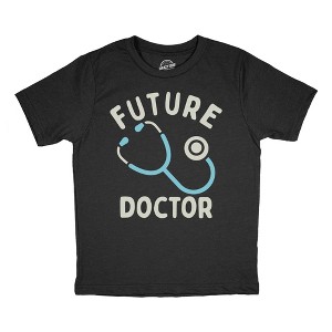 Youth Funny T Shirts Future Doctor Sarcastic Stethoscope Graphic Novelty Tee For Kids - Crazy Dog Youth T Shirt - 1 of 4