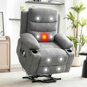 Lift Recliner Chair with Massage & Heat, Oversized Power Recliners, Home Theater Seat with 2 Cup Holders Side, Glider Reclining Single Sofa Chair - 1 of 4