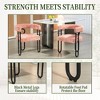 PAGED Contemporary Dining Chairs Chenille Fabric Upholstered Living Room Chairs Barrel Kitchen Chairs with Metal Frame for Dining Room - 3 of 4