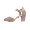 Badgley Mischka Toddler Girls Heel Dress Shoes with Bow Elegant Girls' Pumps, Low Heels, Flower Party, Wedding, Princess - 2 of 4