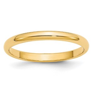 Black Bow Jewelry 2mm to 6mm 10K Yellow Gold Half Round Standard Fit Band - 1 of 4
