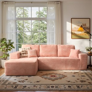 XIZZI Modular Sectional Sofa Couch, L/U-Shape Upholstered Couch, Modern Minimalist Couches for Living Room, Free Combination Deep Seat Corner Couch - 1 of 4