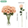 Unique Bargains Plastic Durable Realistic Bendable Artificial Roses Flowers with Long Stem 20 In 20 Pcs - 3 of 4