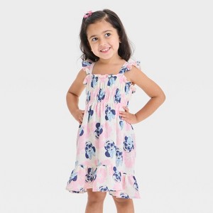Toddler Girls' Disney Minnie Mouse Woven Gauze Dress - Pink - 1 of 3