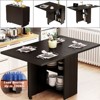 Warmounts Modern Drop Leaf Folding Rectangle Dining Table with Storage For 2 to 6 People - 2 of 4