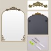 BEAUTYPEAK Vanity Wall Mirror Decorative Vintage Arch Bathroom Mirror with Designed Bottom - 4 of 4
