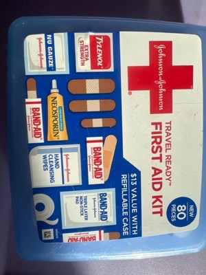 Johnson & Johnson Travel Ready Portable Emergency First Aid Kit, 80 pc 