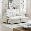 81" Corduroy Modular Sectional Sofa Bed with Double-Layer Cushions and 2 Ottoman for Small Living Room - 3 of 4