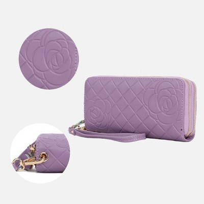 MKF Collection Honey Genuine Leather Quilted Flower-Embossed Women’s Wristlet Wallet by Mia K - Camel — фото 4