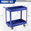 2 Tier Metal Utility Cart,330 Lbs Metal Heavy Duty Collapsible Utility Cart On Wheels,for Mechanic, Garage,Workshop, Warehouse & Repair Shop - 2 of 4