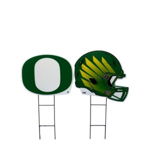 NCAA Oregon Ducks Logo and Helmet 2pk Yard Sign Set - 1 of 1