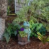 15" Magnesium Oxide Frog Pushing Wagon Statue Planter - Alpine Corporation: Decorative Outdoor Animal Sculpture - 2 of 4