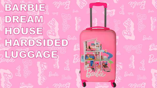 Barbie Kids&#39; Hardside Carry On Suitcase - Pink, 2 of 8, play video