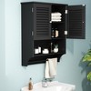 Rbied 23.62 in. W x 29.53 in. H Wood Surface Mount Medicine Cabinet without Mirror, Wall Cabinet with Louvered Doors, Adjustable Shelves & Towel Bar - 2 of 4